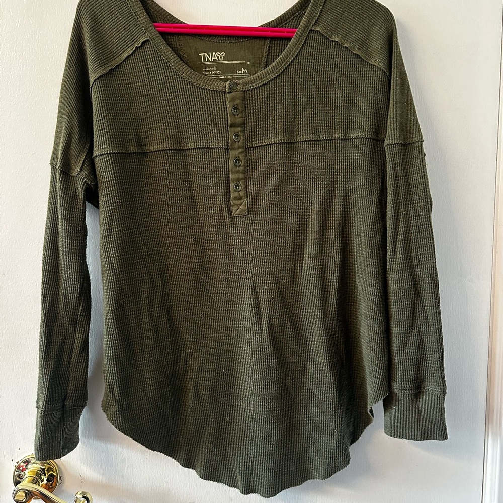 TNA / Aritzia Olive Green Women's Top